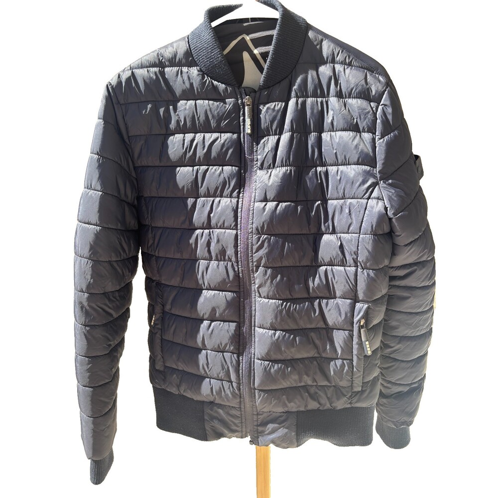 Superdry Original Fuji Puffer Bomber Jacket Dark Navy Mens ~M Gorpcore Quilted